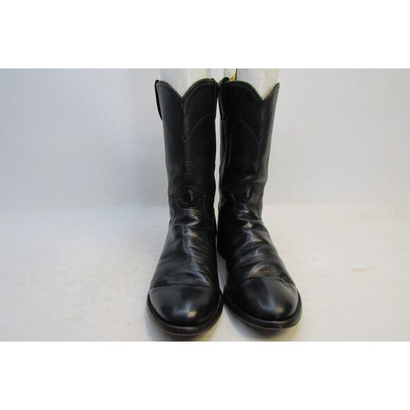 Justin Roper Mens Size 7.5 D Black Leather Cowboy Western Boots main image 9